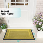 OLANLY Front Door Mat Indoor Outdoor Entrance, Waterproof All-Season, All-Weather Doormat, Sturdy Natural Rubber, Low Profile, Easy Clean Patio Porch Entryway Mat, 59x23, Lime Green