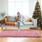 ONASAR Blush Runner Rugs for Bedroom Living Room, Fluffy 2x6 Bedside Hallway Area Rug, Ultra Soft Plush Furry Faux Fur Non Slip Floor Carpet for Nursery Kids Dorm Closet Home Decor Aesthetic