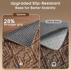 Ophanie Brown and White Diamond Striped Rugs for Living Room 8x10, Fluffy Shag Large Fuzzy Plush Soft Carpets, Shaggy Rugs for Bedroom, Carpet for Kids Boys Girls Dorm Nursery Home Decor Aesthetic