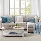 MIULEE Pack of 2 Couch Throw Pillow Covers 18x18 Inch Coastal Blue Modern Boho Accent Decorative Pillow Covers Soft Chenille Farmhouse Cushion Covers for Home Decor Bed Sofa Living Room