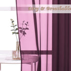 NICETOWN Voile Red Sheer Curtains 84 Inches Long, Grommet Airy & Lightweight Window Draperies Translucent Elegant Panels for Living Room/Bedroom, Burgundy Red, W54 x L84, Set of 2