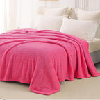 Whale Flotilla King Size Fuzzy Fleece Blanket for Bed, 90x104 Inch Fluffy Warm Soft Jacquard Blankets for All Season, Lightweight and Cozy, Hot Pink