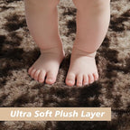 Shag Area Rug for Bedroom 3x5,Fluffy Area Rugs for Living Room,Soft Fuzzy Rug Non-Shedding Indoor Plush Carpet for Kids Bedroom Nursery Dorm Home Decor,Tie-Dyed Coffee