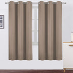 LEMOMO Cappuccino Thermal Blackout Curtains/42 x 72 Inch/Set of 2 Panels Room Darkening Curtains for Bedroom