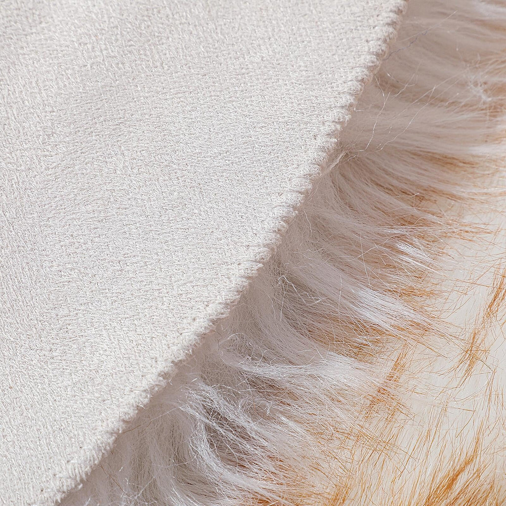 linmopm Faux Fur Sheepskin Rug, 2x3 ft, White and Yellow