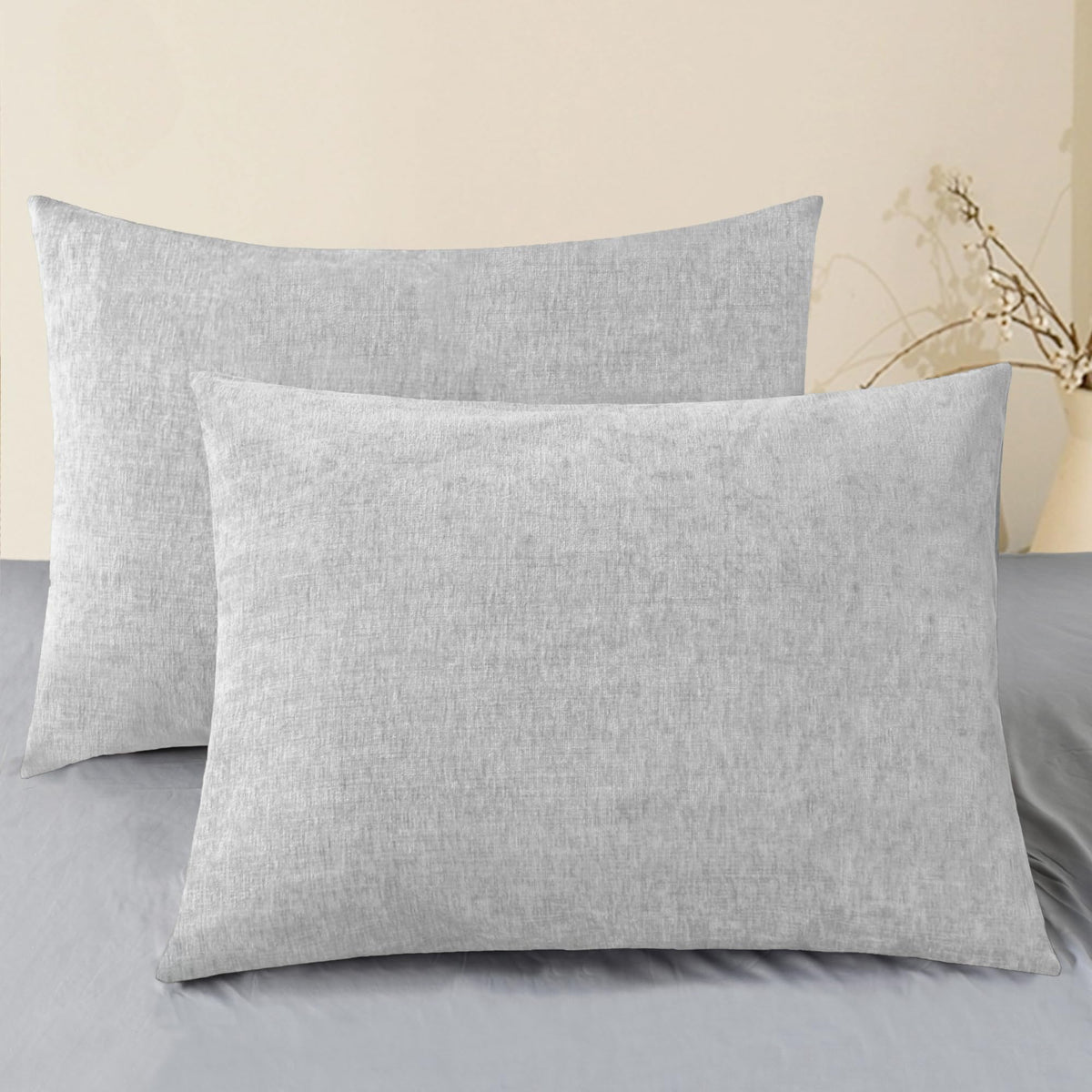CaliTime Decorative Standard Throw Pillow Covers 26 X 20 Inches True White