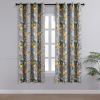 Topfinel Grey Curtains, Aesthetic Unique Rustic Thermal Insulated Noise Reducing Cottagecore Floral Flower Printed Modern Farmhouse Window Treatment 63 Inch Length 2 Panels Bedroom 52x63
