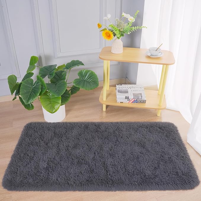 Chicrug Soft Runner Rugs for Bedroom Living Room Plush Fluffy Rug 2x4
