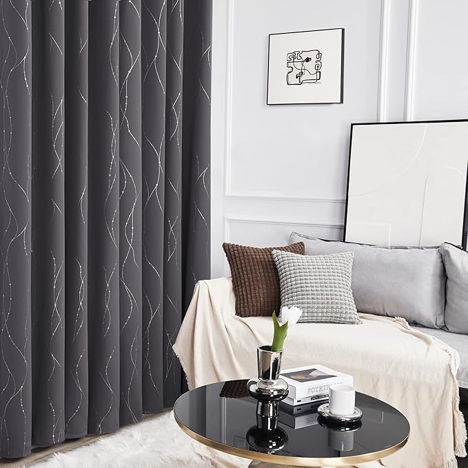 Deconovo Living Room Curtains 84 Inches Long, Blackout Curtains for Bedroom