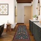 GarveeHome Floral Rug 2x6 Runners for Hallways, Boho Kitchen Runner Rugs Non Slip Bath Runners, Vintage Washable Runner Rug for Bedroom, Soft Long Rugs for Entryway Bathroom Laundry Dorm, Red