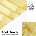 Chyhomenyc Mustard Yellow Sheer Valances for Windows - Light Filtering Small Kitchen Curtains, Short Top Window Treatment Decor for Living Room Bathroom Basement, 42Wx14L inches, 2 Pack