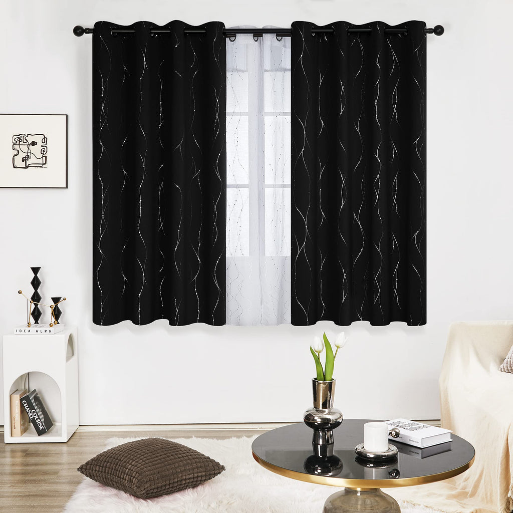 Deconovo Living Room Curtains 54 Inches Long, Blackout Curtains for Bedroom