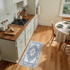 Area Rugs 2'x4' Kitchen Rugs Entry Rug Small Rugs for Entryway Kitchen Bathroom Door Mat Indoor Entrance,Washable Non Slip, Light Gray Grey White