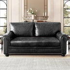 Leather Look Couch Cushion Covers Sofa Seat Slipcovers Sets Couches Furniture Protector for Sectional Armchair Loveseat Pets Kids Stretch Spandex Fabric (1 Cushion Loveseat, Dark Grey)