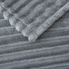 Linecooo Grey Fleece Throw Blanket 108”×90” for Couch Sofa Livingroom