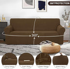 U-NICE HOME Stretch Couch Cover Sofa Cover Sofa Slipcover Furniture Protector for 4 Cushion Couch Sofa Pet Friendly(Oversized Sofa, Brown)