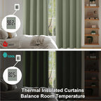 Simplebrand Ava Sage Green Short 36 Inches Blackout Curtain 2 Panels Set, Half Window Rod Pocket Privacy Curtain Tiers for Kitchen, Curtains Blackout for Bathroom Shades, W40 x L36 Inch, Sage Green