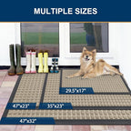 Smiry Front Door Mat Outside Entrance, Heavy Duty Natural Rubber Doormat, Non Slip, Trap Dirt and Moisture, Easy Clean, Low Profile Welcome Floor Mats for Indoor Outdoor Entry, 47x32 Inch, Beige