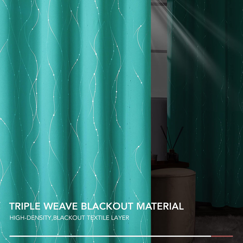 Deconovo Living Room Curtains 95 Inches Long, Blackout Curtains for Bedroom
