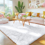 OLANLY 5x6 Area Rugs for Living Room Bedroom, Machine Washable Soft Fluffy Shaggy Bedside Rug, Indoor Floor Carpet for Kids Girls and Boys, Dorms, Nursery Rooms, Home Decor Aesthetic, White