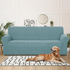 U-NICE HOME 4 Seater Stretch Couch Cover Sofa Cover Washable Sofa Slipcover Furniture Protector for 3 Cushion Couch Sofa Pet Friendly, Light Blue