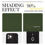 NICETOWN Dark Green Blackout Cafe Satin Curtains for Small Windows, 42" Wide by 63" Long, 2 Panels, Rod Pocket Noise Reducing Faux Silk Blackout Drapes for Dining Room
