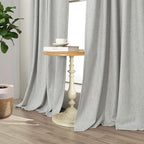 Light Grey Blackout Curtains 84 Inch Length 2 Panels for Dining Room Darkening Curtain for Bedroom Gray Linen Textured Black Out Sunblock Light Blocking Long Drapes for Living Room Patio Door Back Tab