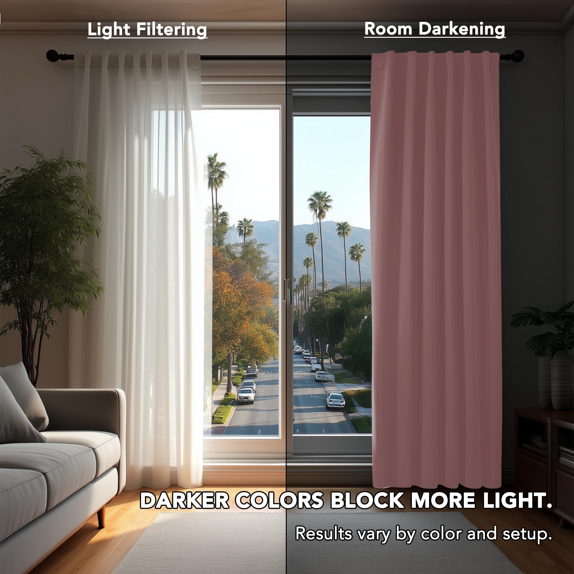 Deconovo Blackout Curtains for Bedroom 108 Inches Long