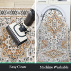 HEBE Hallway Runner Rug 2'x8' Washable Vintage Distressed Area Rugs Non Slip Laundry Rug Runner Boho Floor Carpet Runners for Hallways Entryway Laundry Room Kitchen Bathroom