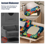 8Pcs Outdoor Cushion Covers, Stretch Patio Furniture Couch Chair Slipcovers