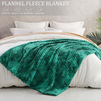 Exclusivo Mezcla Fleece Twin Blanket for Bed, Extra Large Fuzzy Tie-dye Teal Bed Blankets, Soft Cozy Plush Sofa Throws for All Seasons, 60x80 Inches