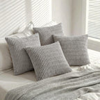 Fancy Homi 4 Packs Decorative Throw Pillow Covers for Living Room Couch Bed, Modern Farmhouse Boho Home Décor Accent Cushion Case, 22" x 22", Gray