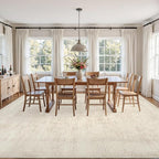 8x10 Area Rugs for Living Room: Vintage Boho Neutral Washable Rug Indoor Soft Large Area Rug Carpet for Bedroom Nursery Farmhouse Dining Room Office Floor Non-Slip Low Pile Under Table Rug Dark Beige