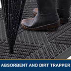 Smiry Front Door Mat Outside Entrance, Low Profile Rubber Doormat, 71x47