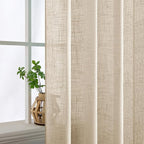 MIULEE Light Taupe Linen Curtains 63 Inch Length 2 Panels for Bedroom Living Room, Soft Linen Textured Window Drapes Semi Sheer Light Filtering Back Tab Rod Pocket Farmhouse Modern Burlap Look Decor