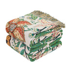 MSGKV Boho Throw Blanket 50"x60" Cotton Throw for Couch Sofa, Floral Quilt