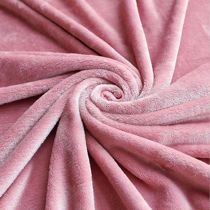 TASTHROW Large Flannel Fleece Throw Blanket, 90×90 Inch - Pink