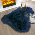 Ashler Faux Fur Rug, Fluffy Shaggy Area Rug Ultra Soft 2 x 3 Feet Sheepskin Fur Rug, Navy Blue Fuzzy Machine Washable Shag Rug, Nursery Decor Throw Rugs for Bedroom, Kids Room, Living Room