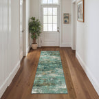 BEIMO 2x6 Runner Rug for Hallway, Turquoise Washable Abstract Non Slip Rug