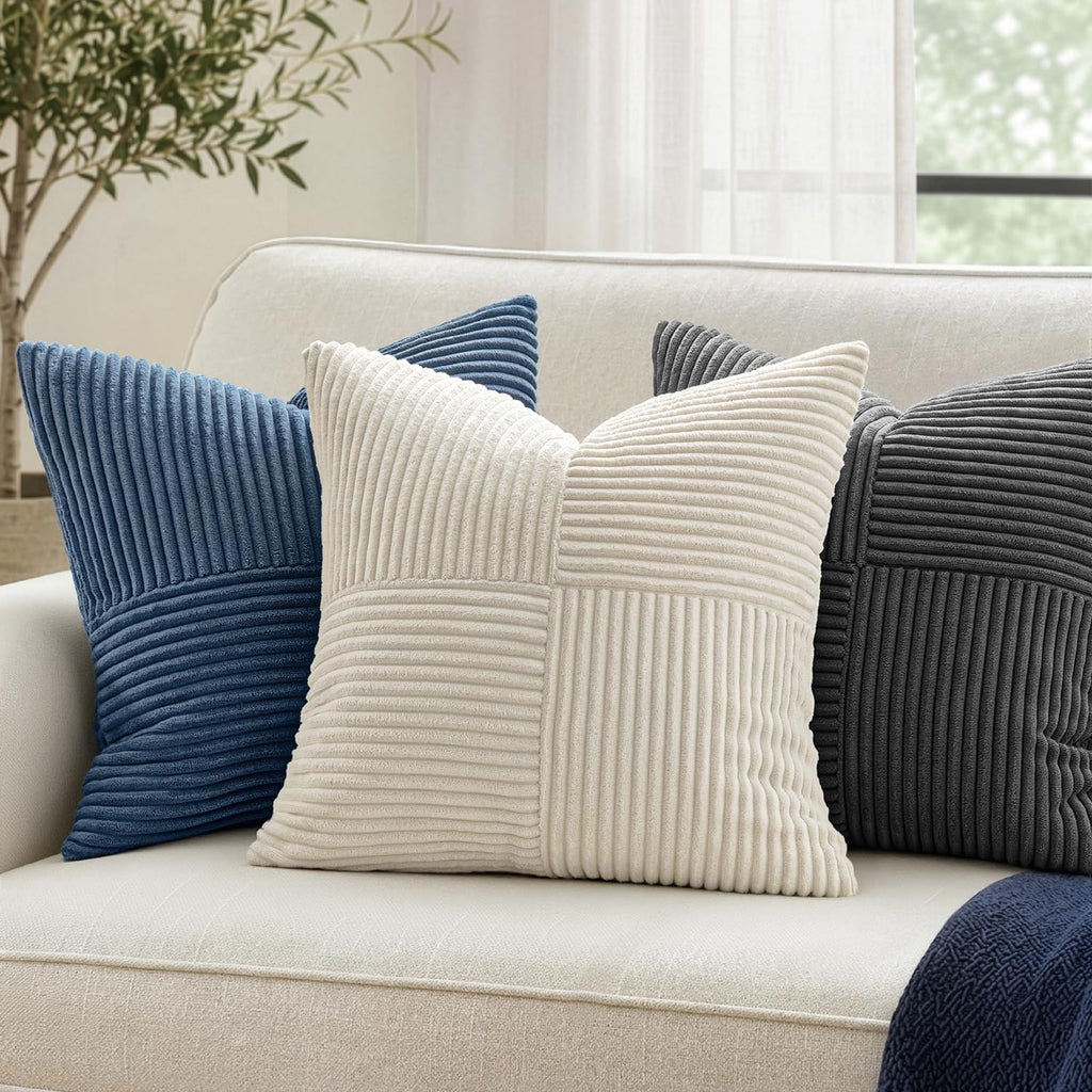 MIULEE Cream White Decorative Throw Pillow Covers for Couch 18x18 Inch