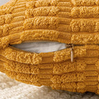 MIULEE Pack of 2 Corduroy Decorative Throw Pillow Covers 16x16 Inch Soft Boho Striped Pillow Covers Modern Farmhouse Home Decor for Summer Sofa Living Room Couch Bed Gold Yellow