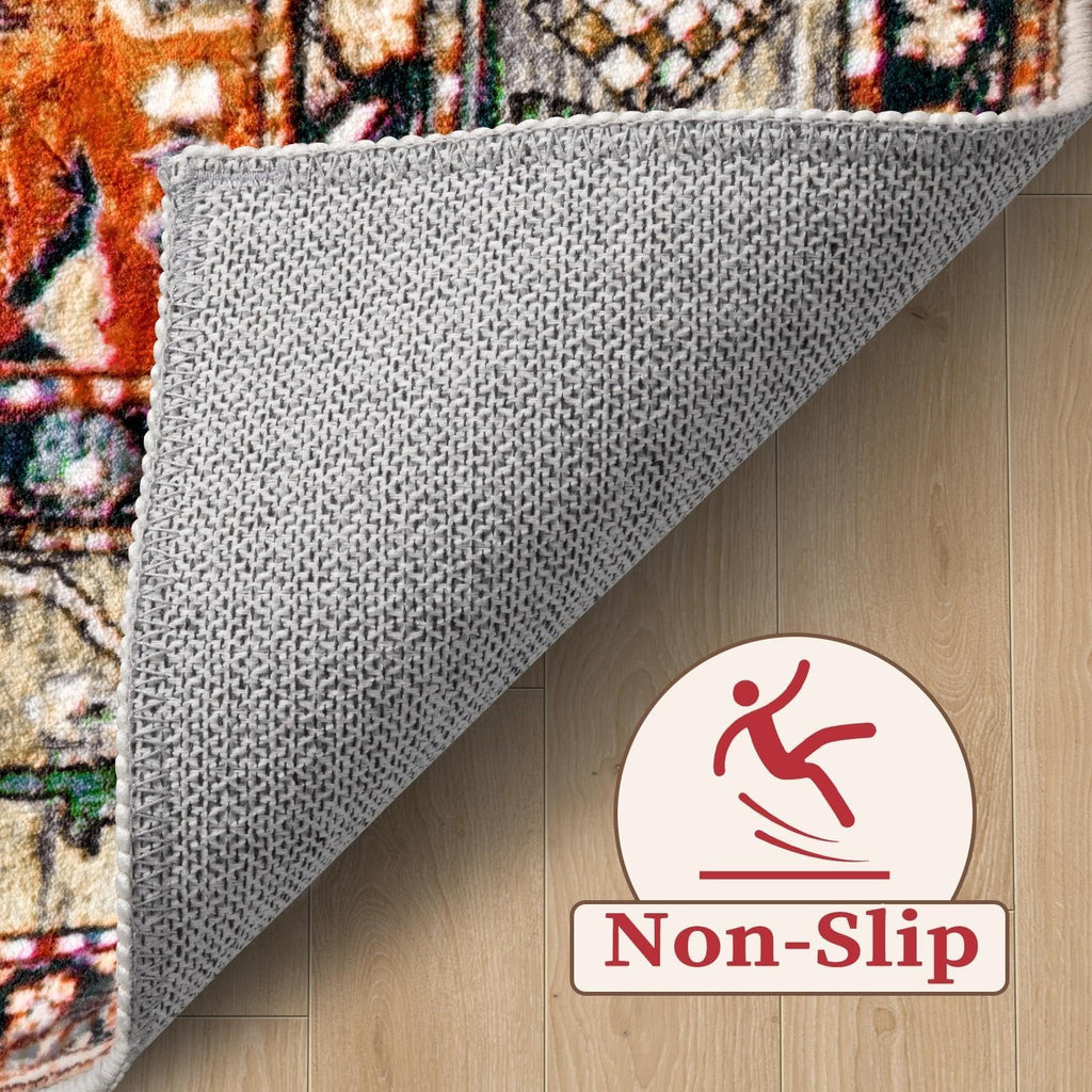 SERISSA 8x10 Washable Non Slip Boho Area Rug for Living Room