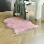 duduta Pastel Pink Rug Faux Sheepskin Fur 2x3 ft, Fluffy Shag Throw Rugs for Girls Bedroom Kids Room Nursery Chair Cover Non Slip