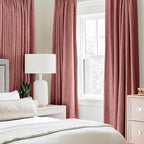 MIULEE 100% Blackout Linen Curtains for Bedroom 42x63 Inches Dusty Rose