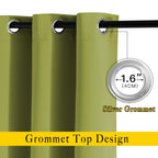 NICETOWN Room Darkening Window Panels - (52 inches Width, Fresh Green, Double Pieces) Holiday Decor Thermal Insulated Curtains 120 inches Length for Kids Bedroom