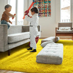 Amearea Premium Soft Fluffy Rug Modern Shag Carpet, 9x12 Feet, Fuzzy Shaggy Rugs for Bedroom Living Room Teen Apartment Decor, Comfortable Indoor Furry Dorm Carpets, Yellow