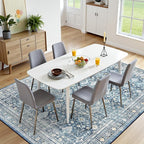 Lofus 6x9 Area Rug for Living Room,Blue Washable Area Rugs with Non-Slip Backing,Soft Boho Carpets for Bedroom Dining Room Home Office Indoor Nursery