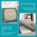 14Pcs Stretch Patio Cushion Covers,Outdoor Couch Covers Replacement,Outdoor Couch & Sofa Slipcovers,for Patio Furniture Cushion Covers,Washable Reusable Furniture Protector (Matcha Green,Cover Only)