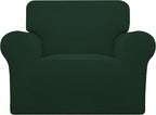 Easy-Going Stretch Oversized Chair Sofa Slipcover 1-Piece Couch Sofa Cover Furniture Protector Soft with Elastic Bottom for Kids Spandex Jacquard Fabric Small Checks Dark Green