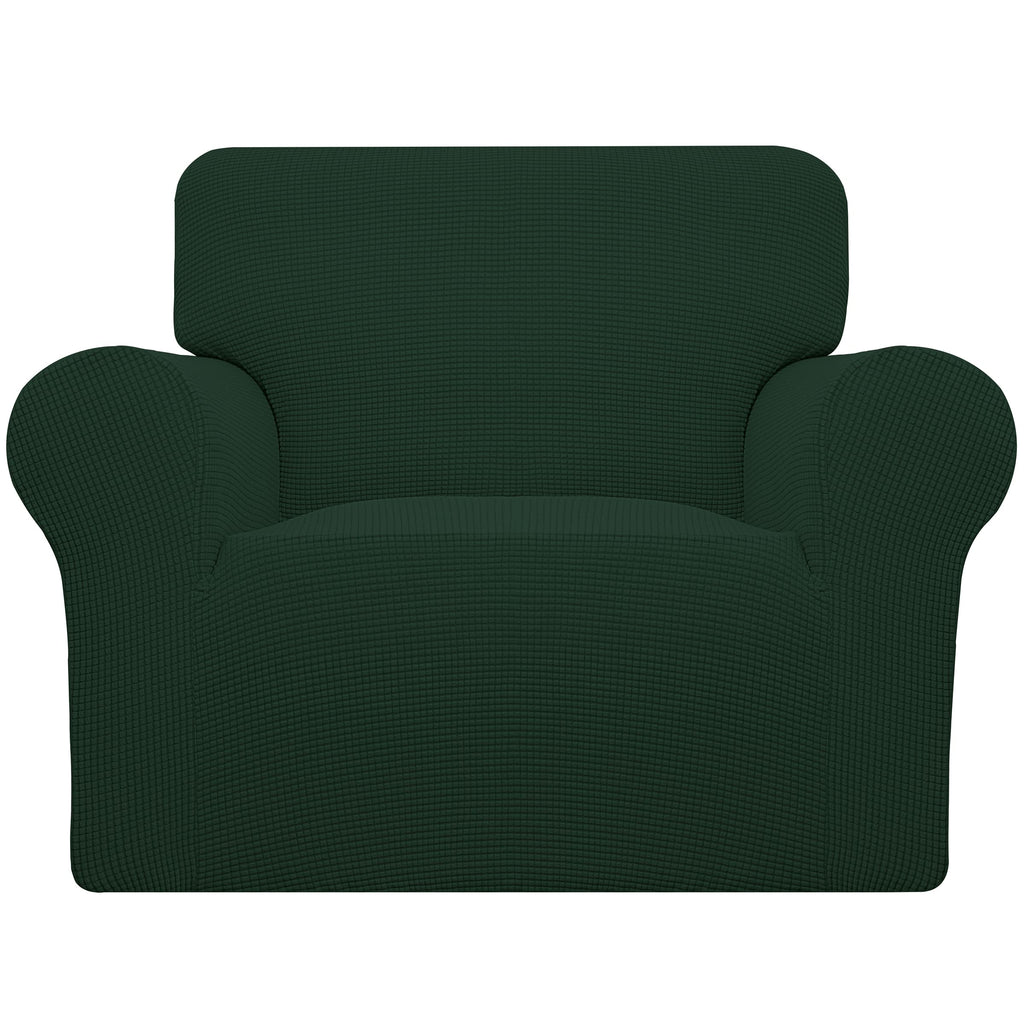 Easy-Going Stretch Chair Slipcover with Arm Washable Dark Green